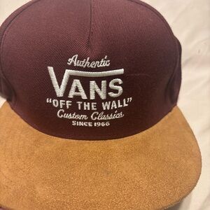 Vans WABASH Off The Wall Strapback Hat Maroon Genuine Classic Faux Suede Bill